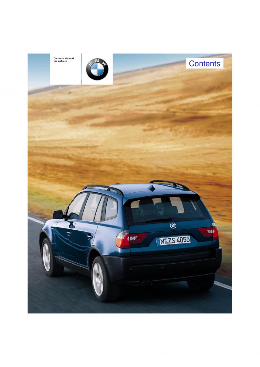 BMW X3 E83 owners manual / page 1