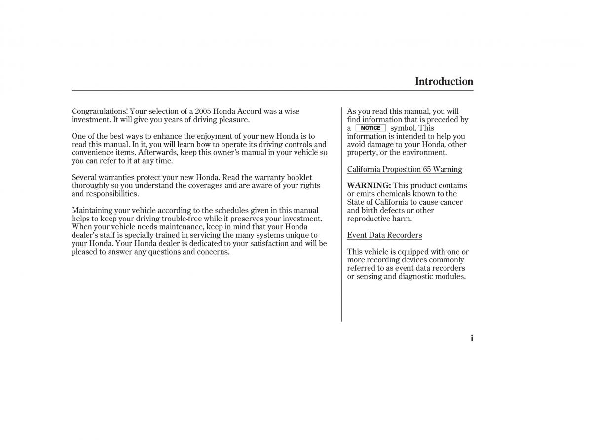 Honda Accord VII 7 CU1 Inspire owners manual / page 2
