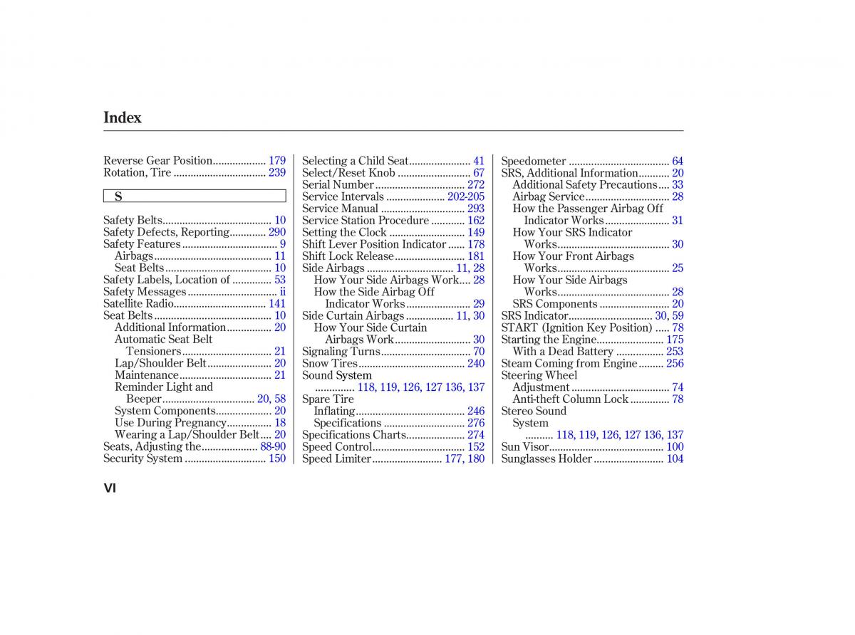 Honda Accord VII 7 CU1 Inspire owners manual / page 294