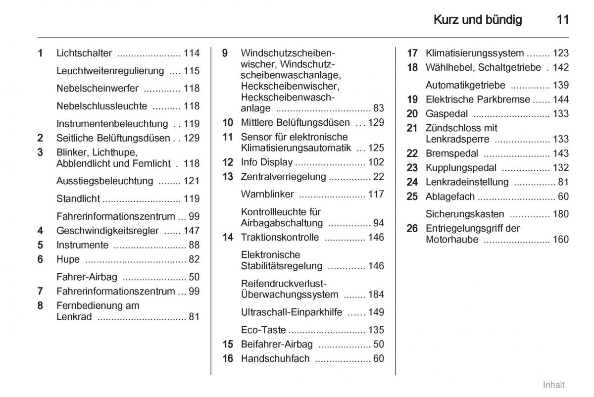 manual  Opel Meriva II 2 B Chevrolet Meriva Vauxhall Meriva Handbuch / page 12