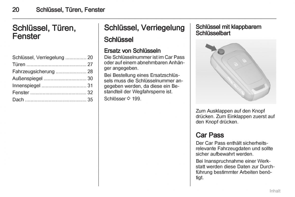 manual  Opel Meriva II 2 B Chevrolet Meriva Vauxhall Meriva Handbuch / page 21