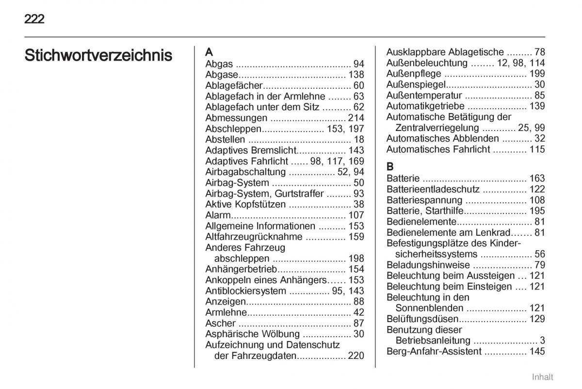 Opel Meriva II 2 B Chevrolet Meriva Vauxhall Meriva Handbuch / page 223