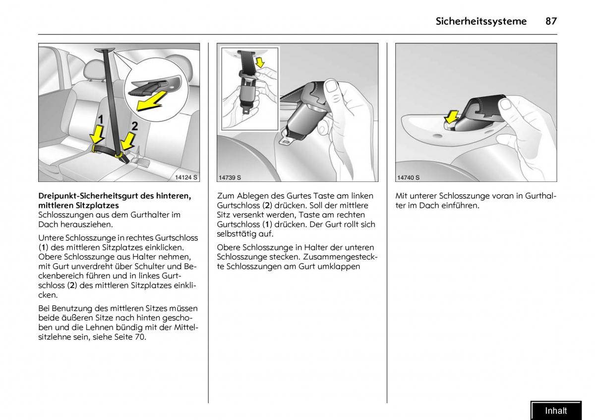instrukcja obsługi Opel Meriva Opel Meriva I 1 A Chevrolet Meriva Vauxhall Meriva Handbuch / page 89