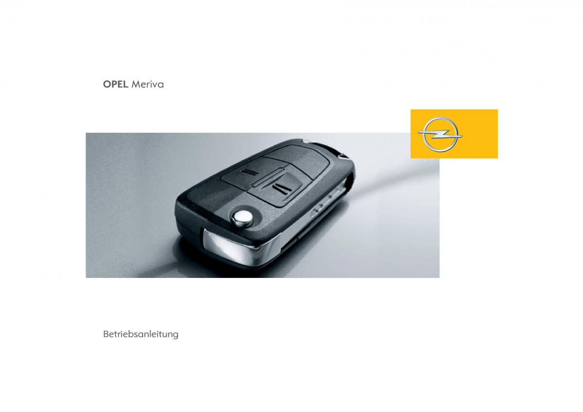 Opel Meriva I 1 A Chevrolet Meriva Vauxhall Meriva Handbuch / page 1