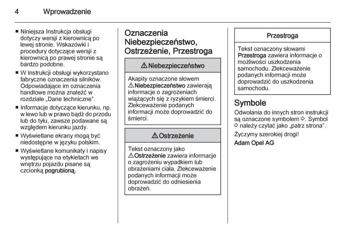 Opel Mokka instrukcja obslugi / page 6