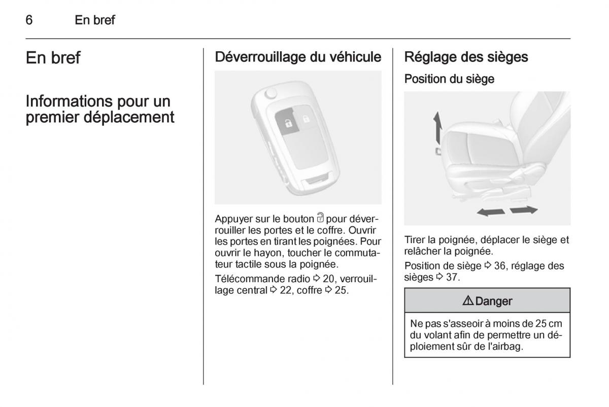 manual  Opel Mokka manuel du proprietaire / page 8