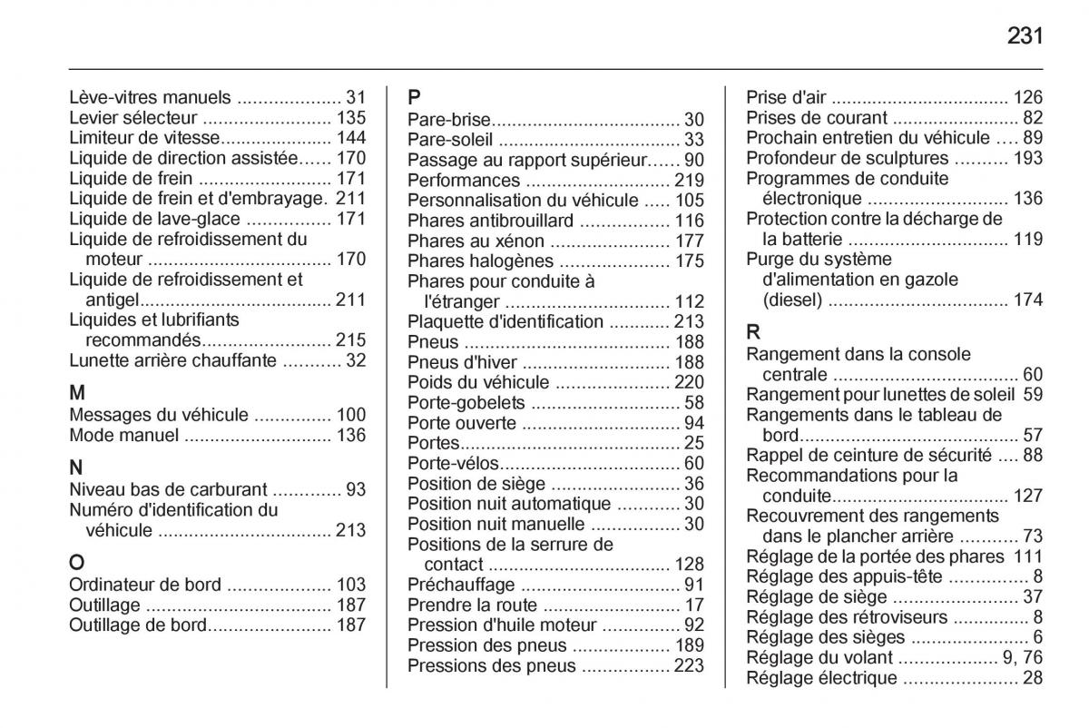 manual  Opel Mokka manuel du proprietaire / page 233