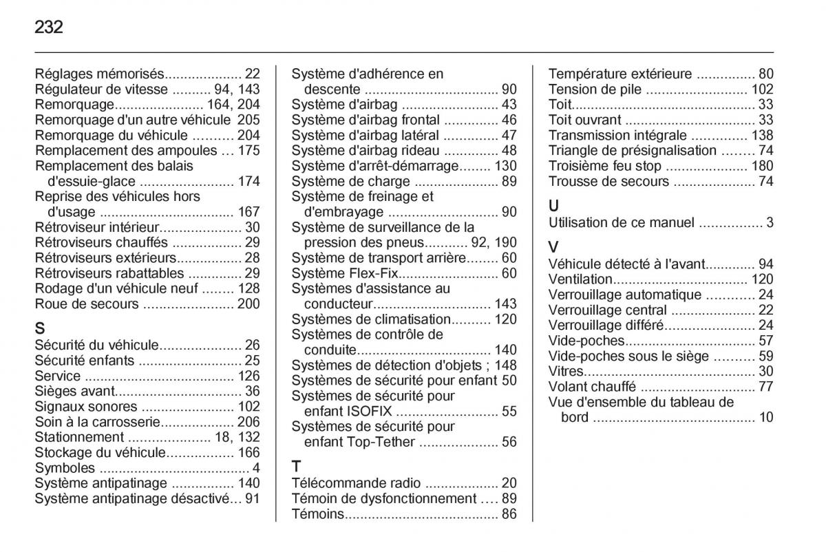 manual  Opel Mokka manuel du proprietaire / page 234