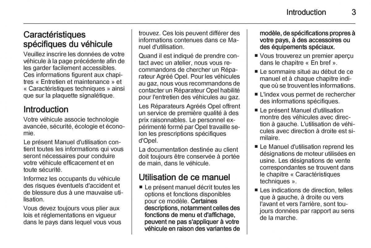 Opel Mokka manuel du proprietaire / page 5