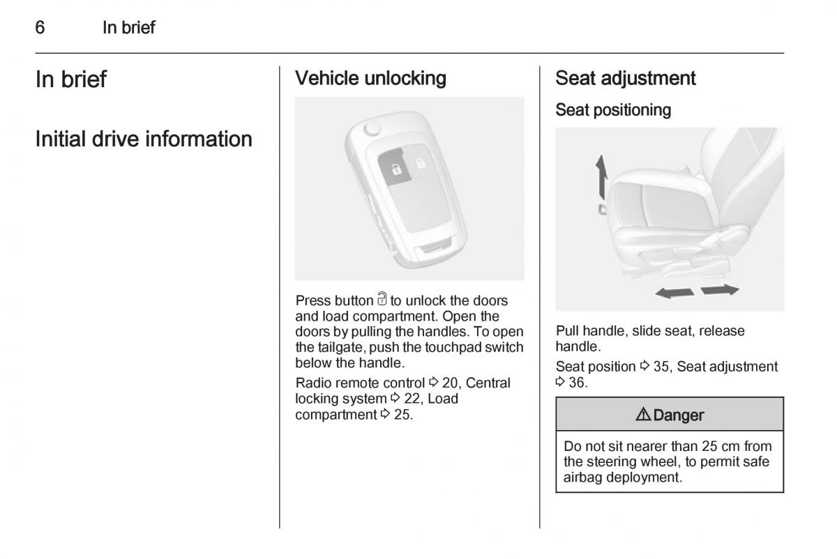 Opel Mokka owners manual / page 8