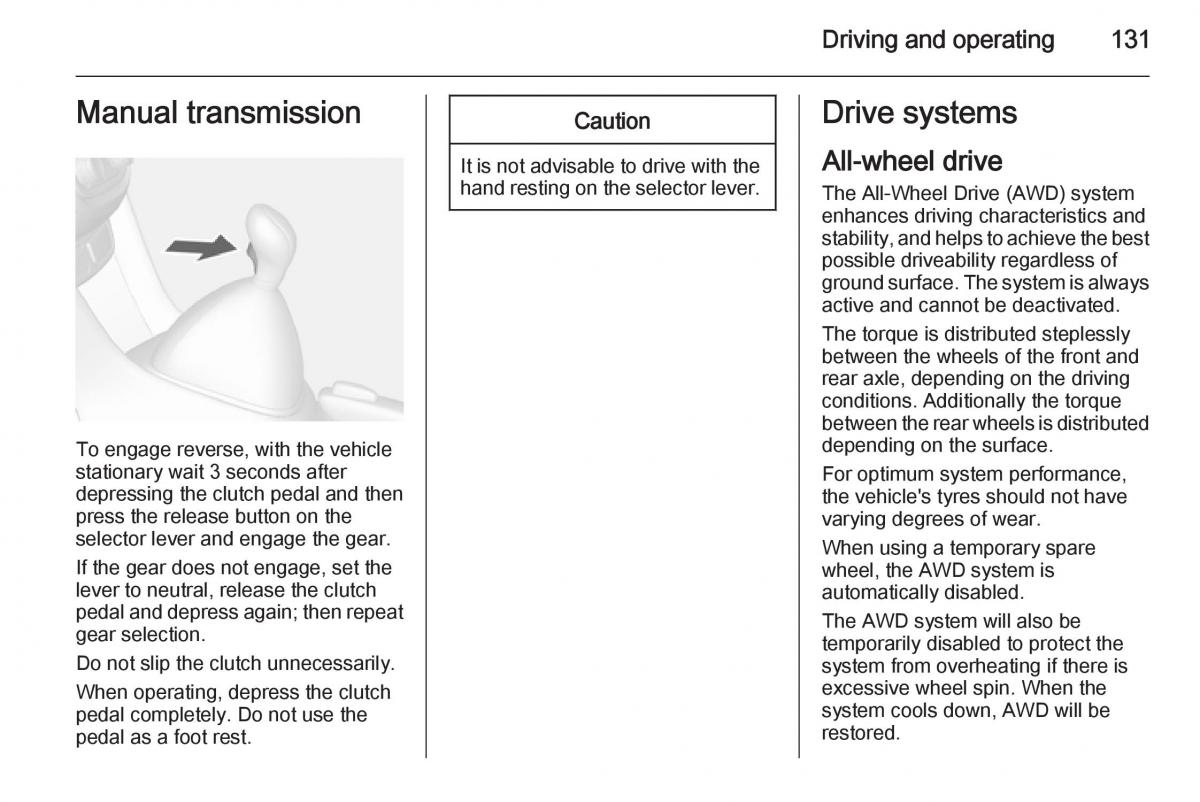 Opel Mokka owners manual / page 133