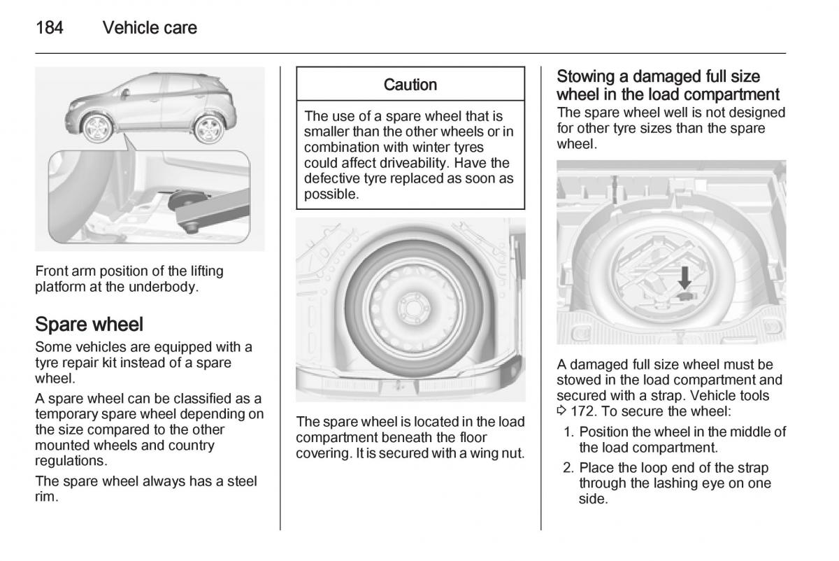 Opel Mokka owners manual / page 186