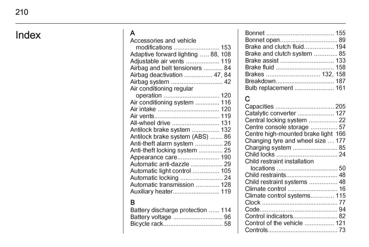 Opel Mokka owners manual / page 212