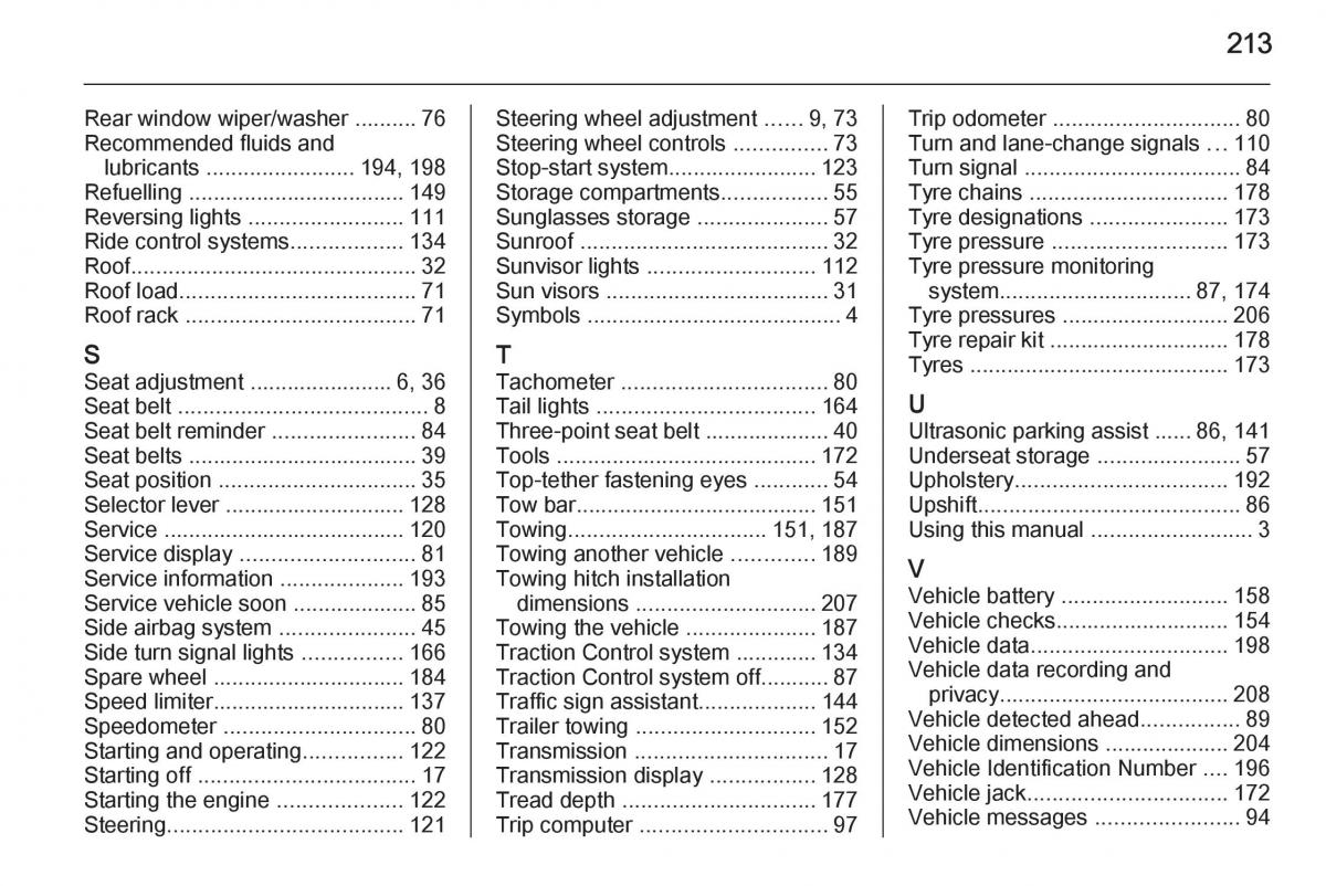 Opel Mokka owners manual / page 215