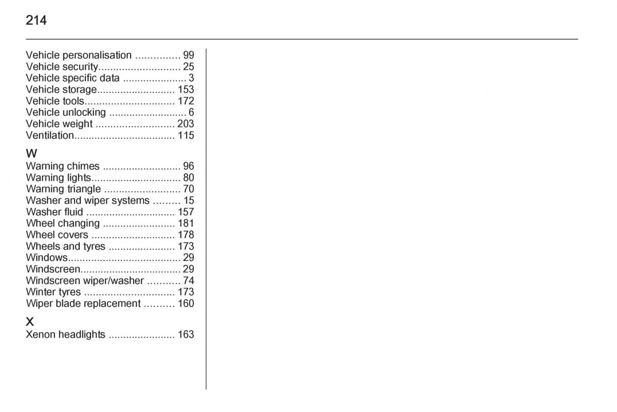 Opel Mokka owners manual / page 216