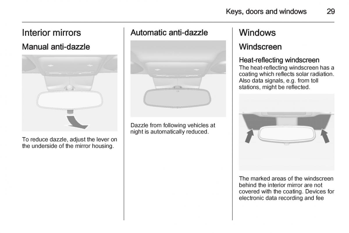 Opel Mokka owners manual / page 31