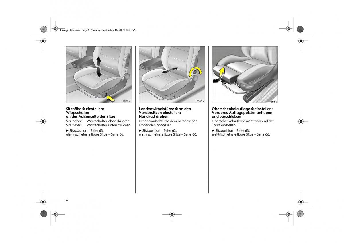 Opel Omega B FL Vauxhall Omega Cadillac Catera Handbuch / page 8