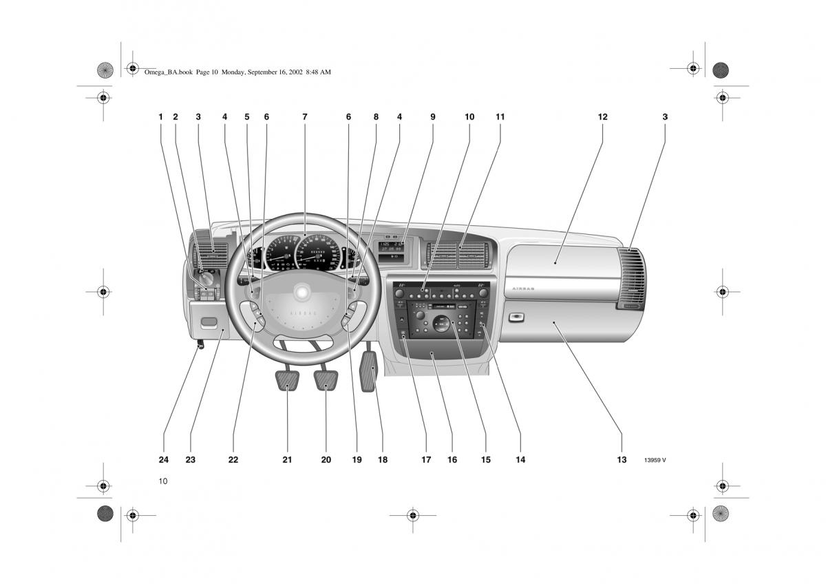 Opel Omega B FL Vauxhall Omega Cadillac Catera Handbuch / page 12