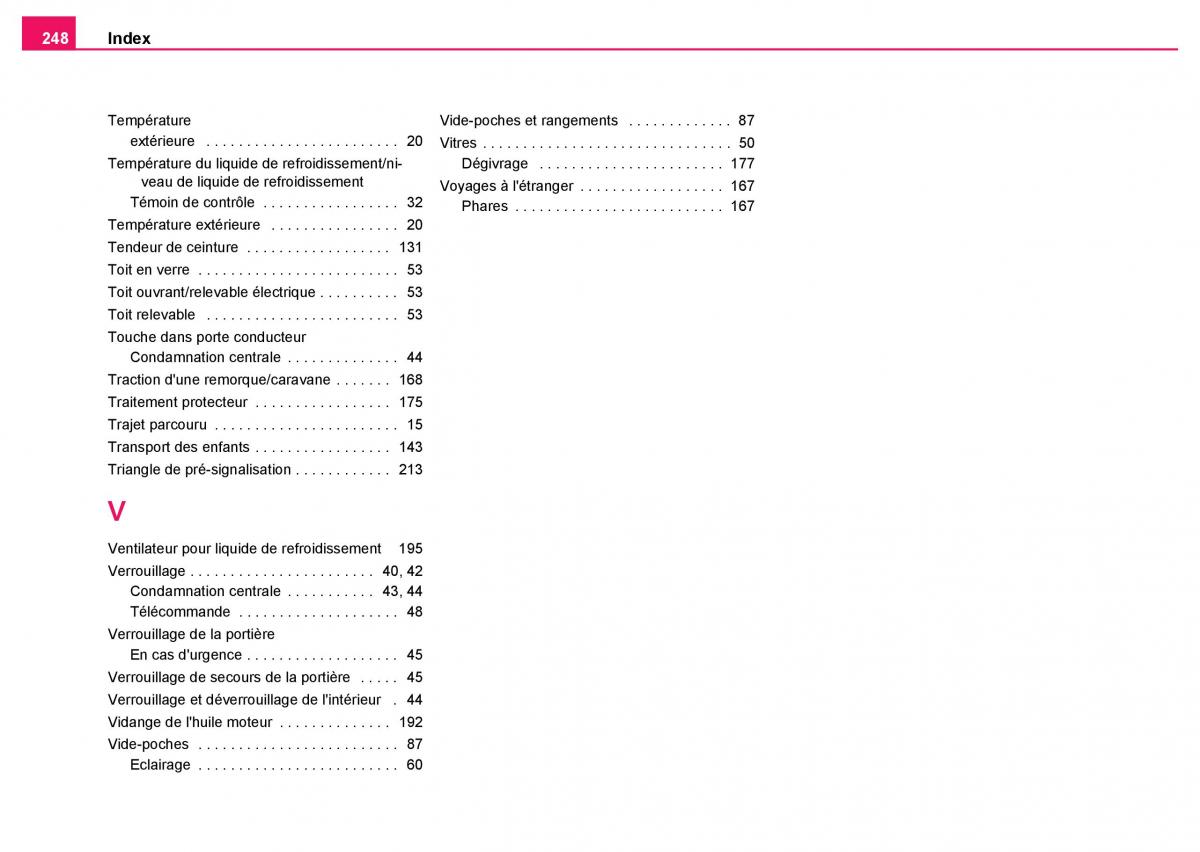 Skoda Fabia I 1 manuel du proprietaire / page 249