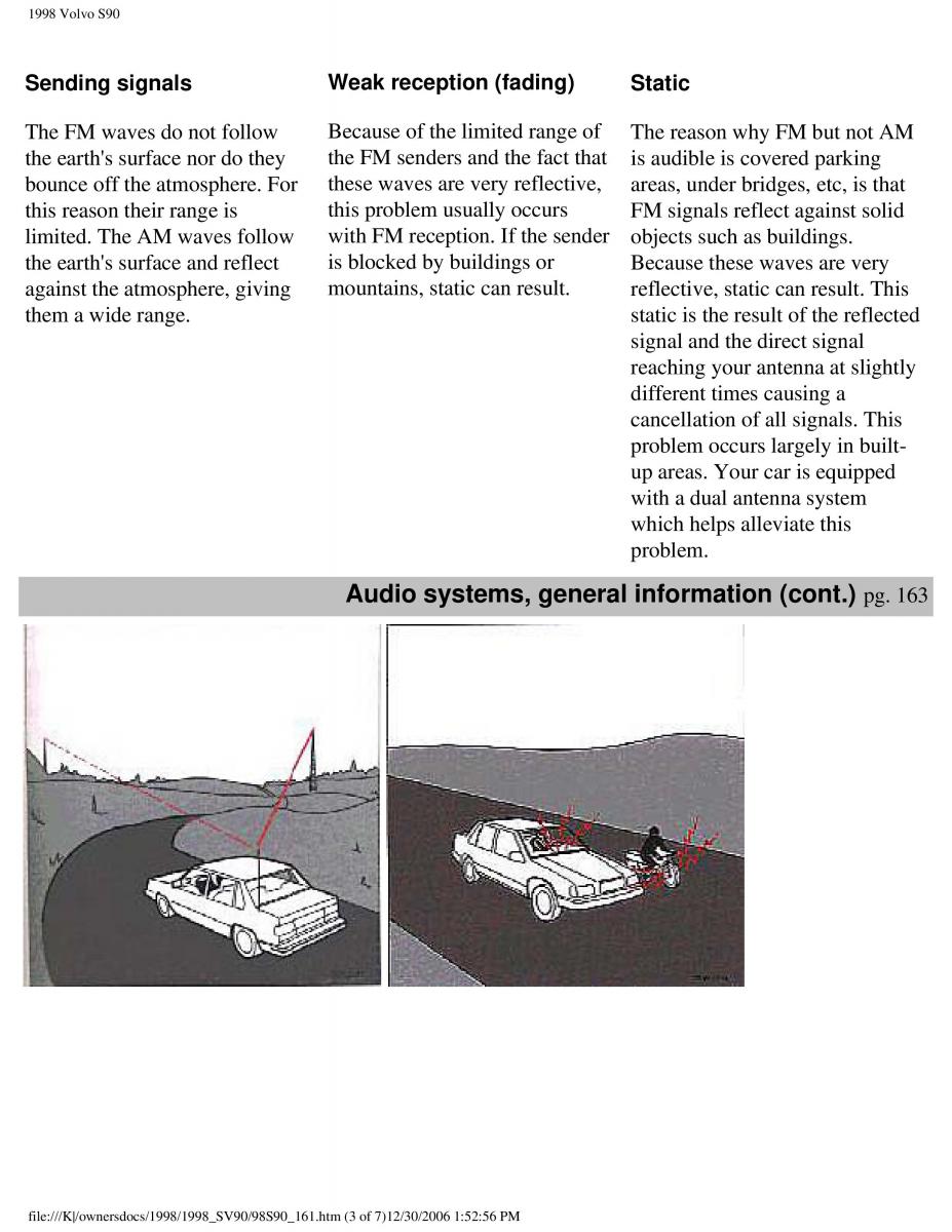 Volvo S90 V90 960 owners manual / page 171