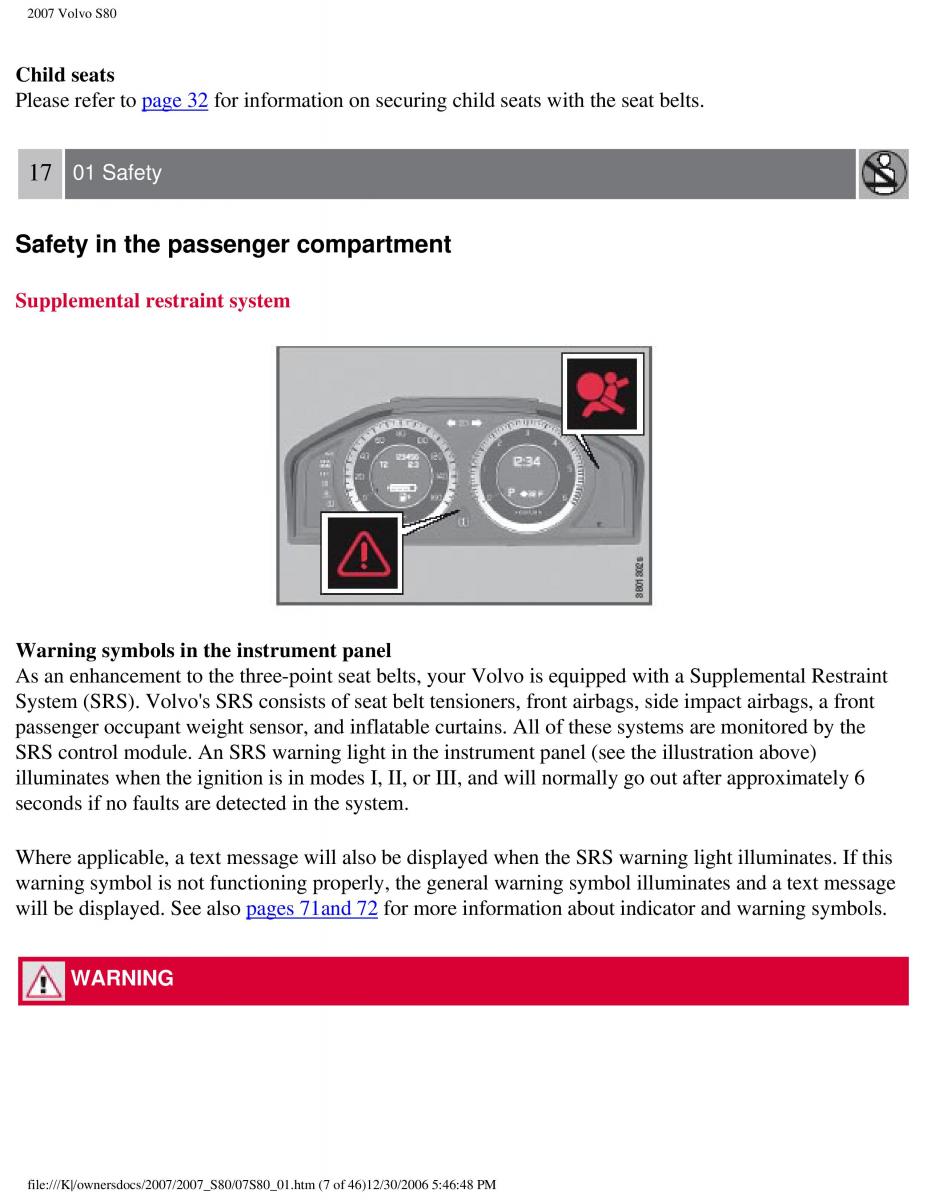 volvo S80 II 2 owners manual / page 13