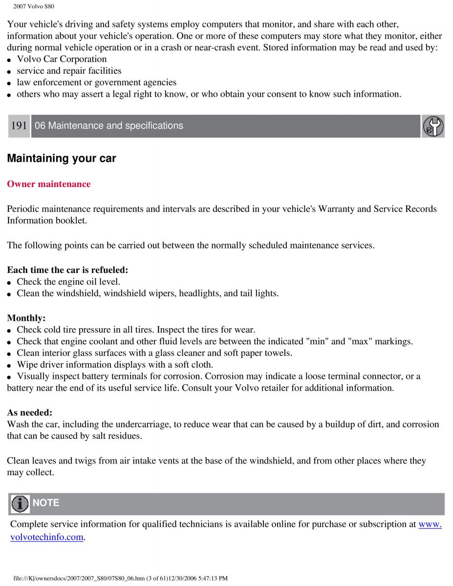 volvo S80 II 2 owners manual / page 238