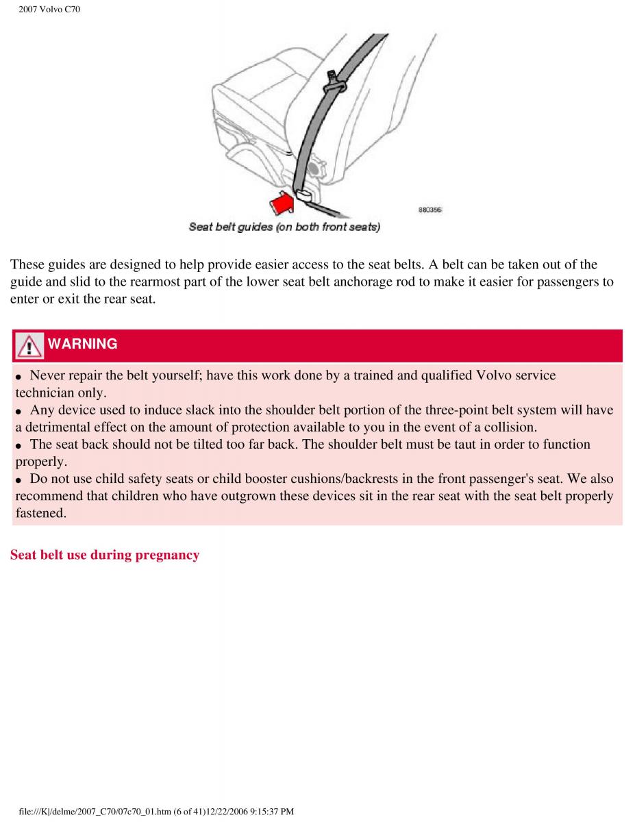 Volvo C70 M II 2 owners manual / page 13