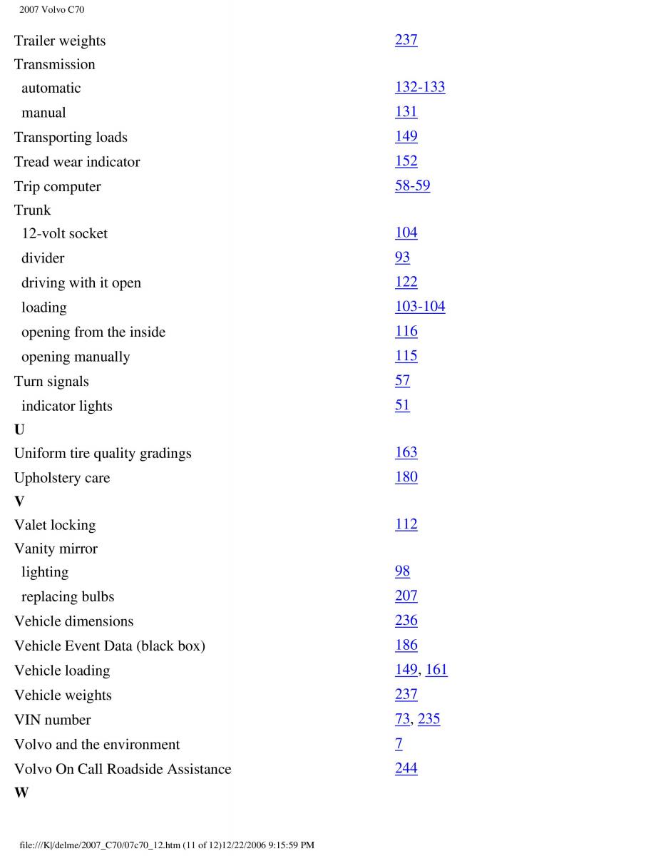 Volvo C70 M II 2 owners manual / page 275