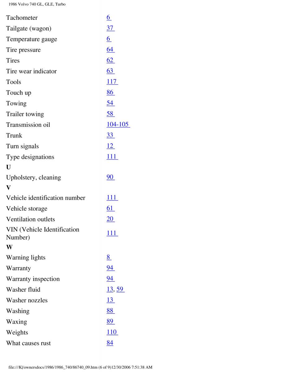 Volvo 740 GL GLE Turbo owners manual / page 138