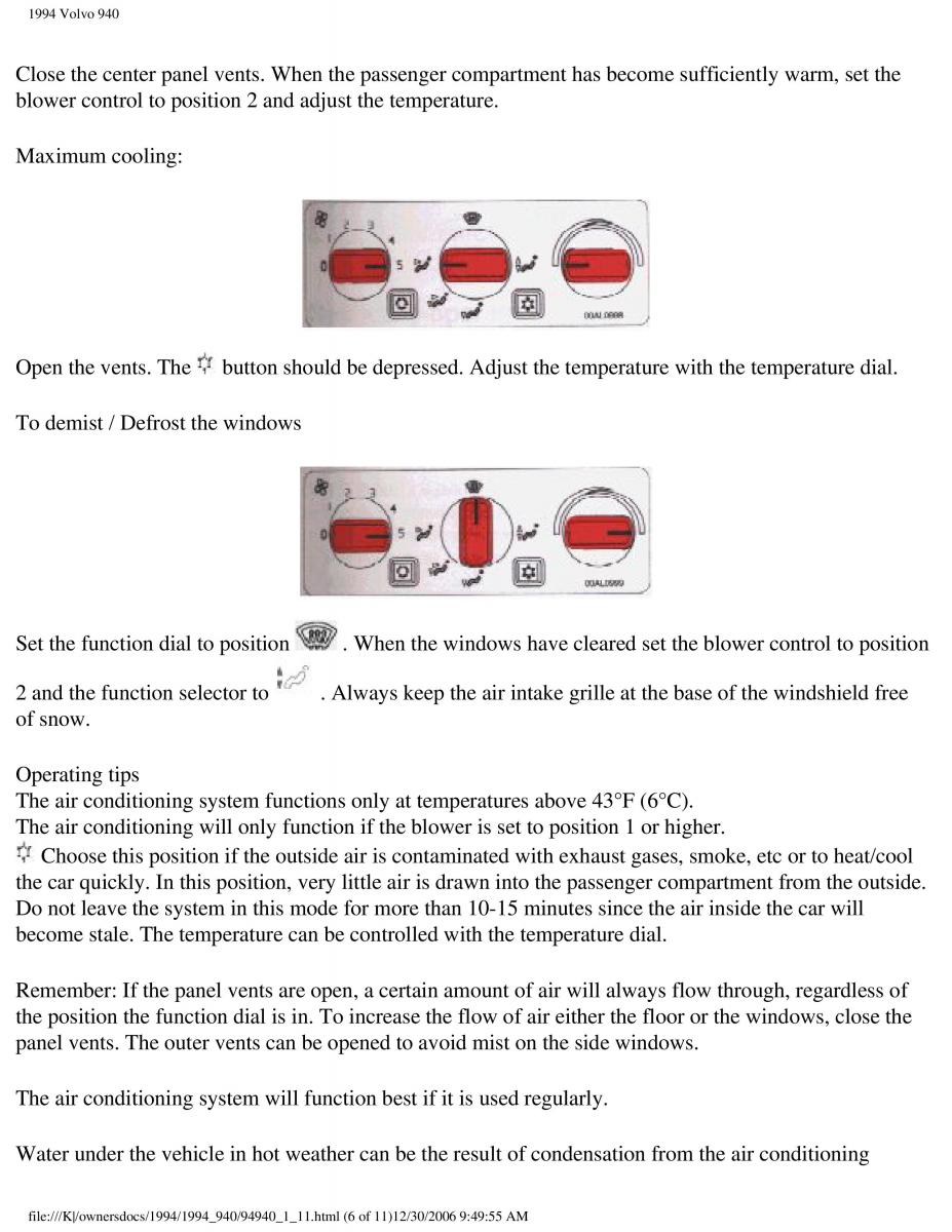 Volvo 940 owners manual / page 14