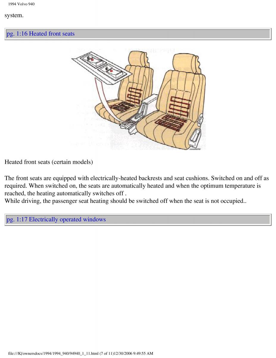 manual Volvo 940 Volvo 940 owners manual / page 15