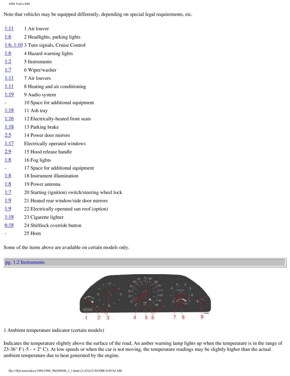 Volvo 940 owners manual / page 4