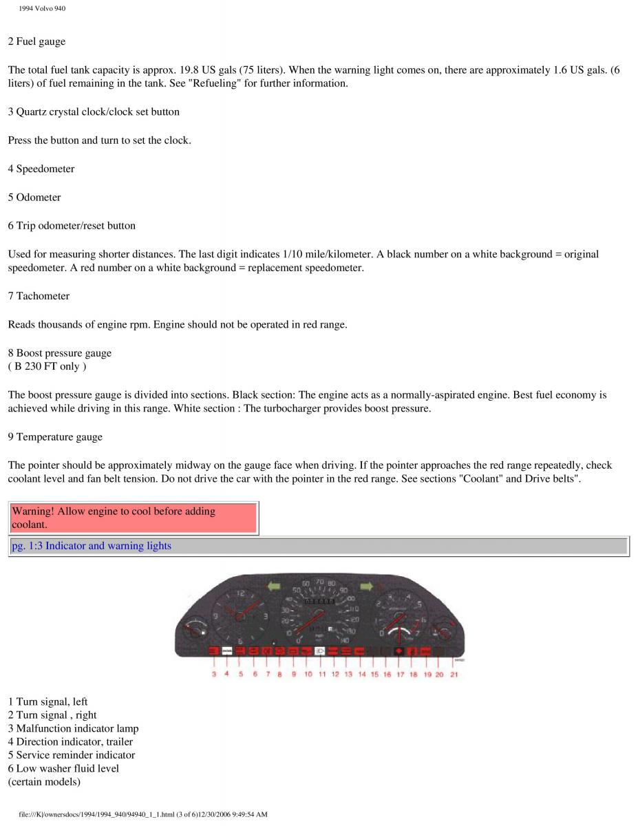 Volvo 940 owners manual / page 5