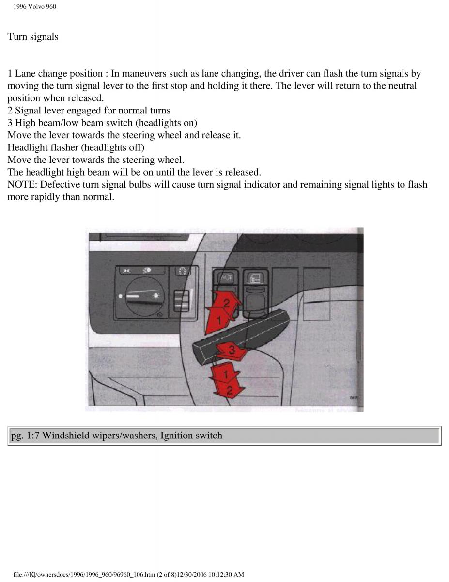 Volvo 960 owners manual / page 10