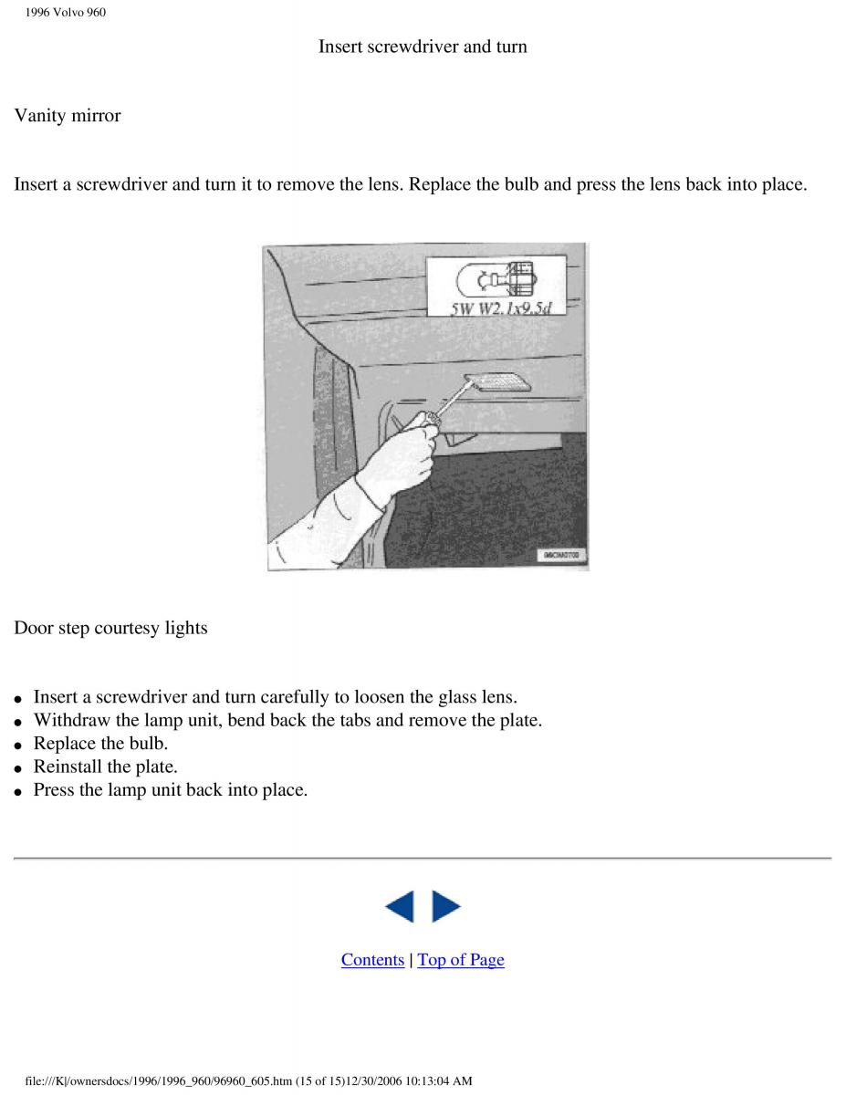 Volvo 960 owners manual / page 198