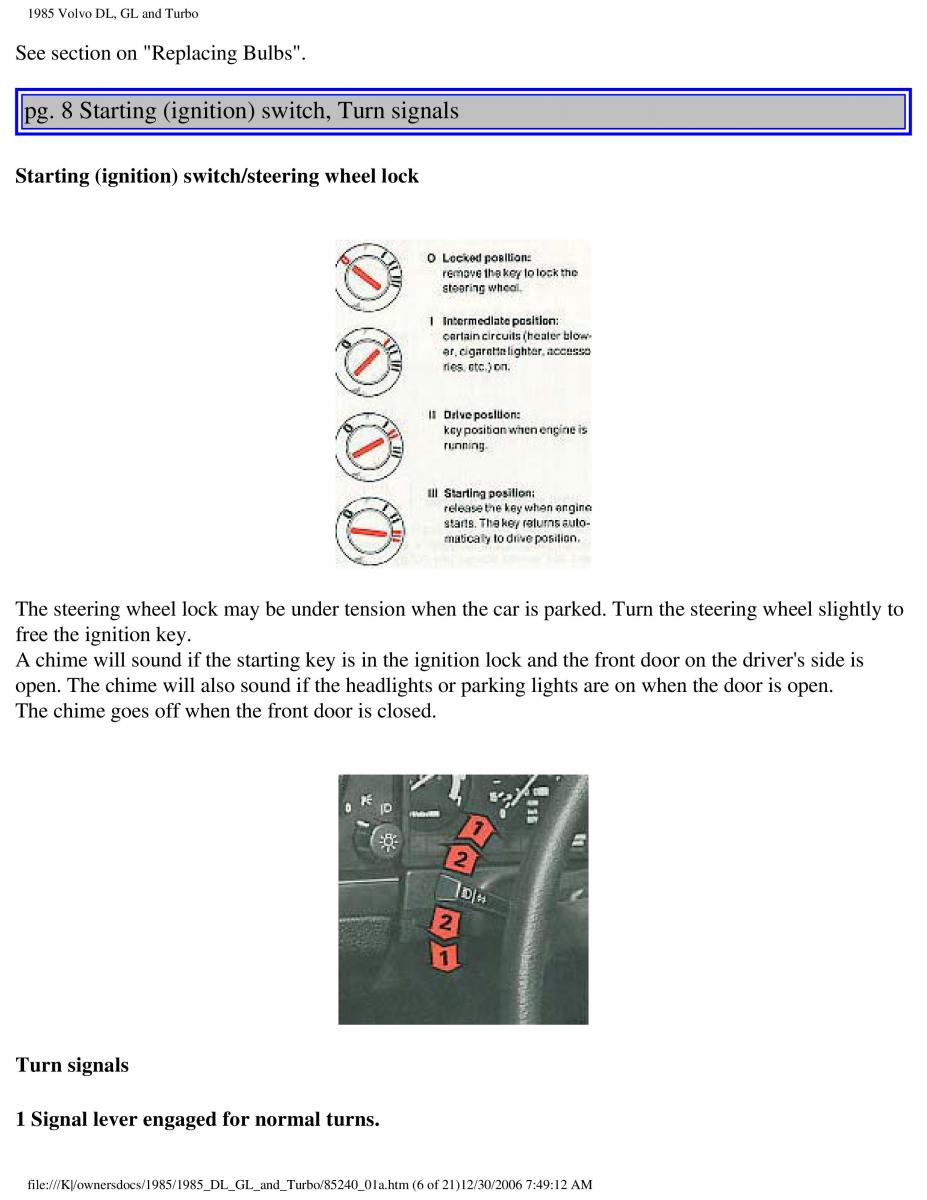 Volvo DL GL Turbo owners manual / page 11