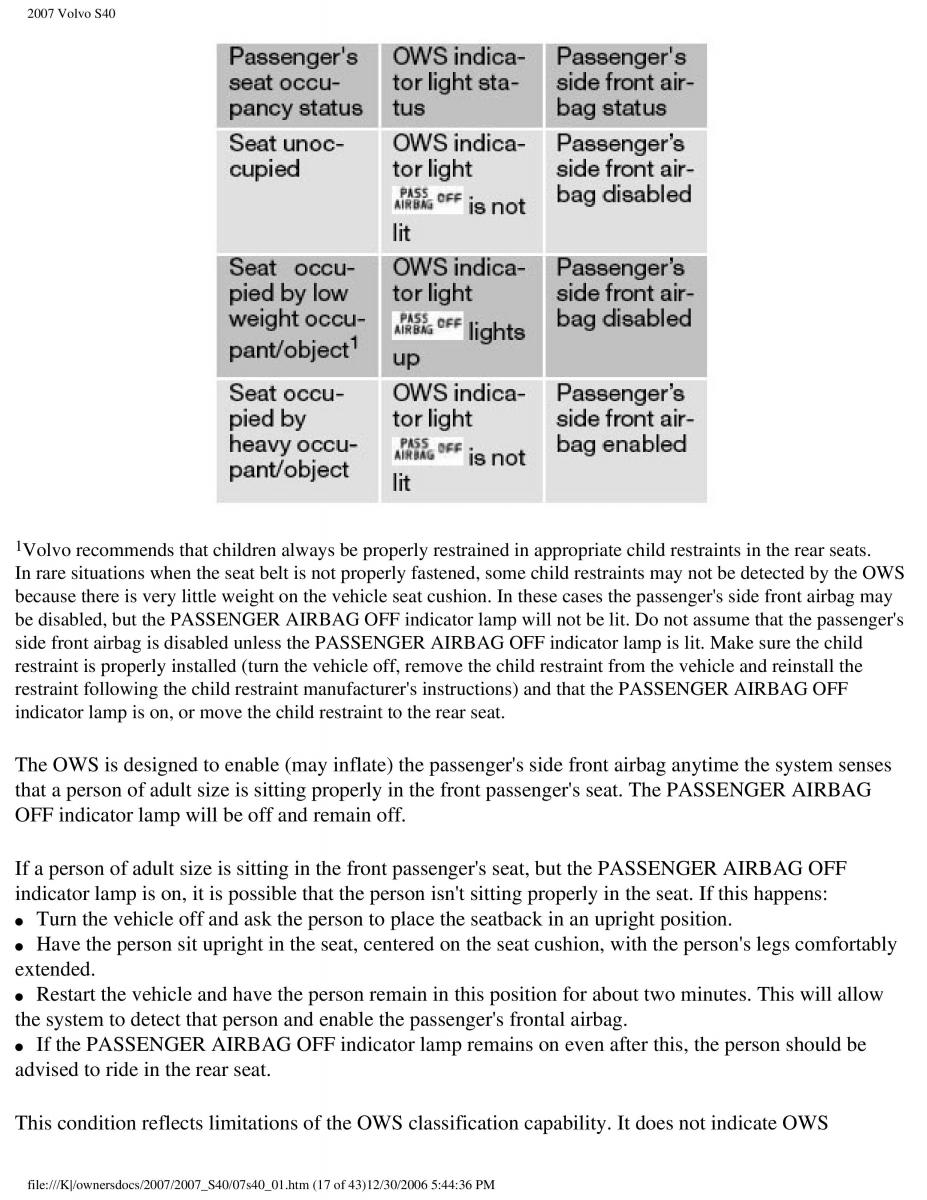 Volvo S40 II 2 owners manual / page 24