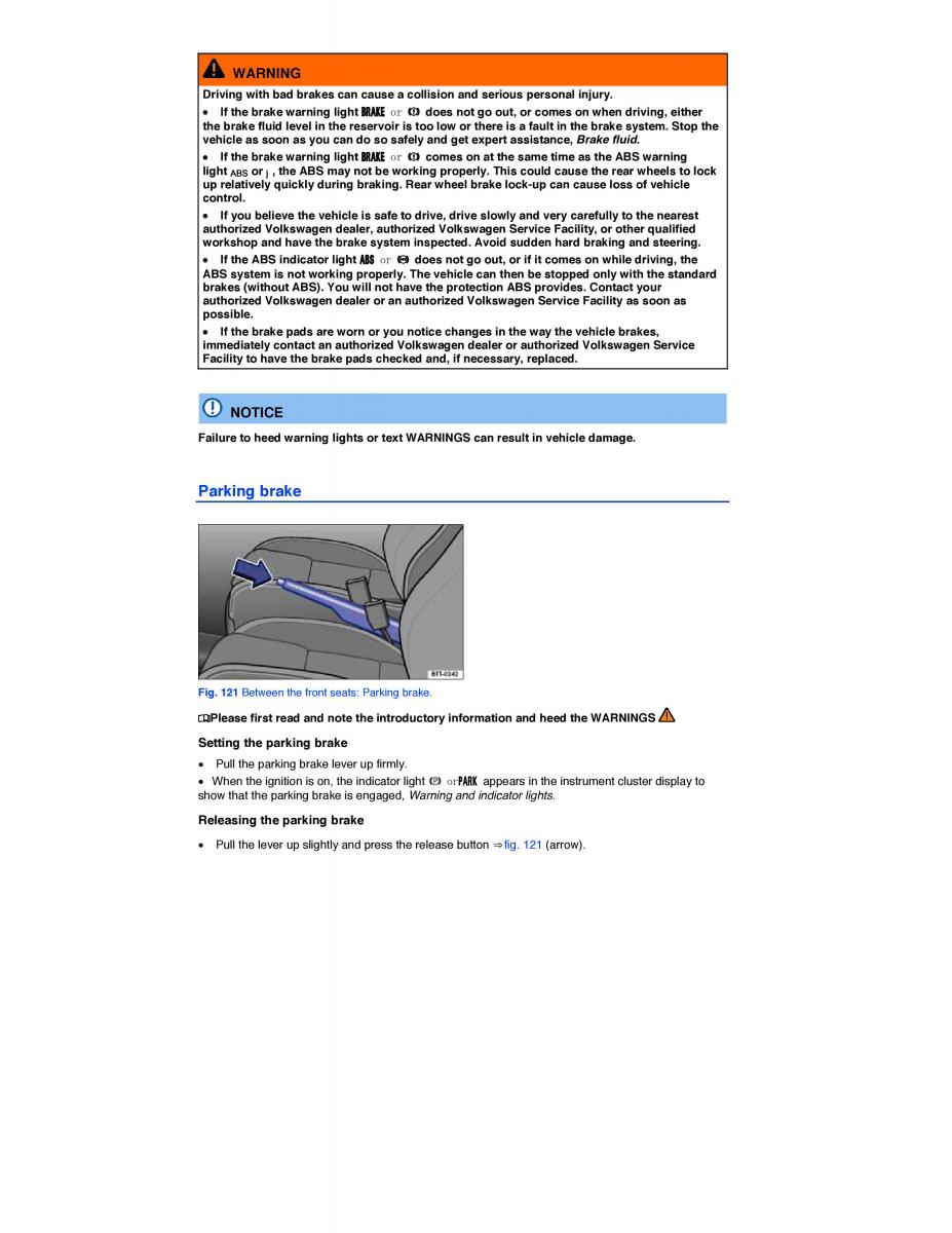 VW Beetle owners manual / page 211