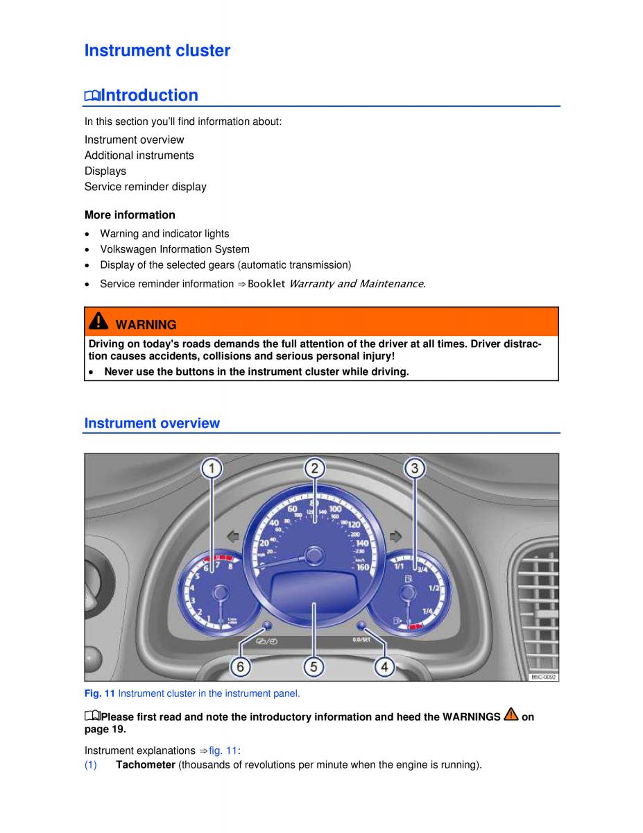 VW Beetle Convertible owners manual / page 11