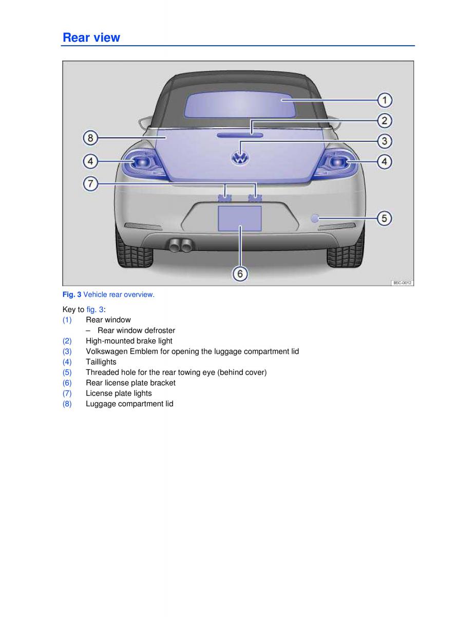 VW Beetle Convertible owners manual / page 3