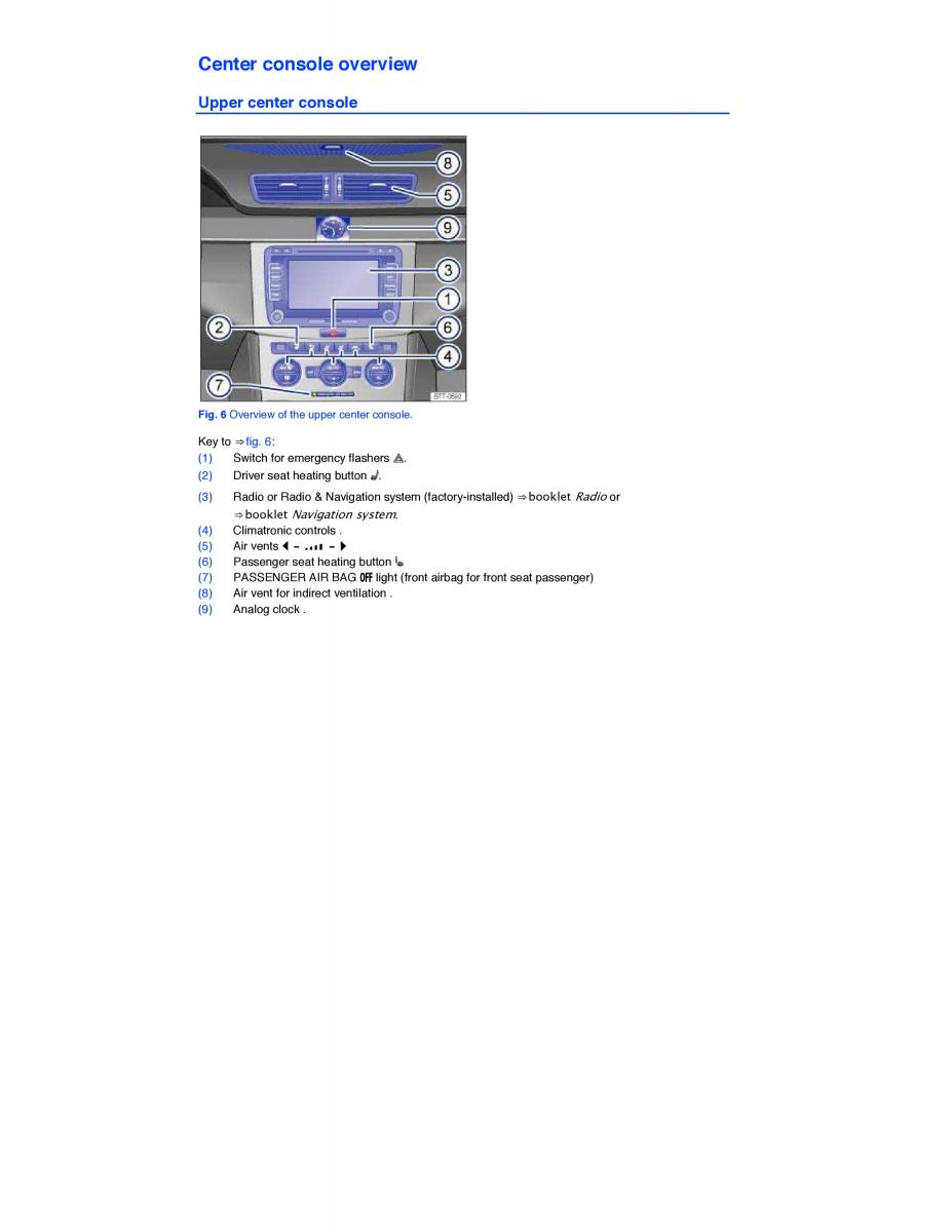 VW CC owners manual / page 7