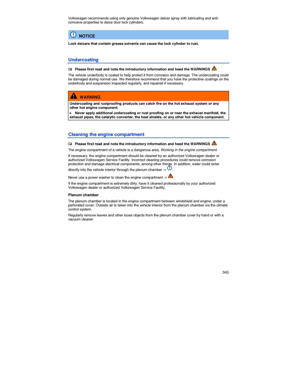 VW CC owners manual / page 344