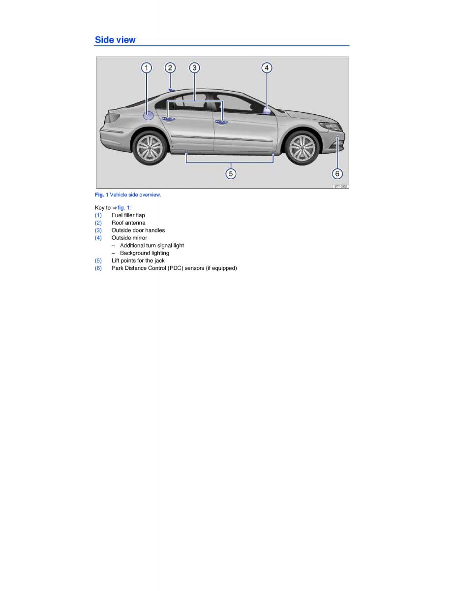 VW CC owners manual / page 1