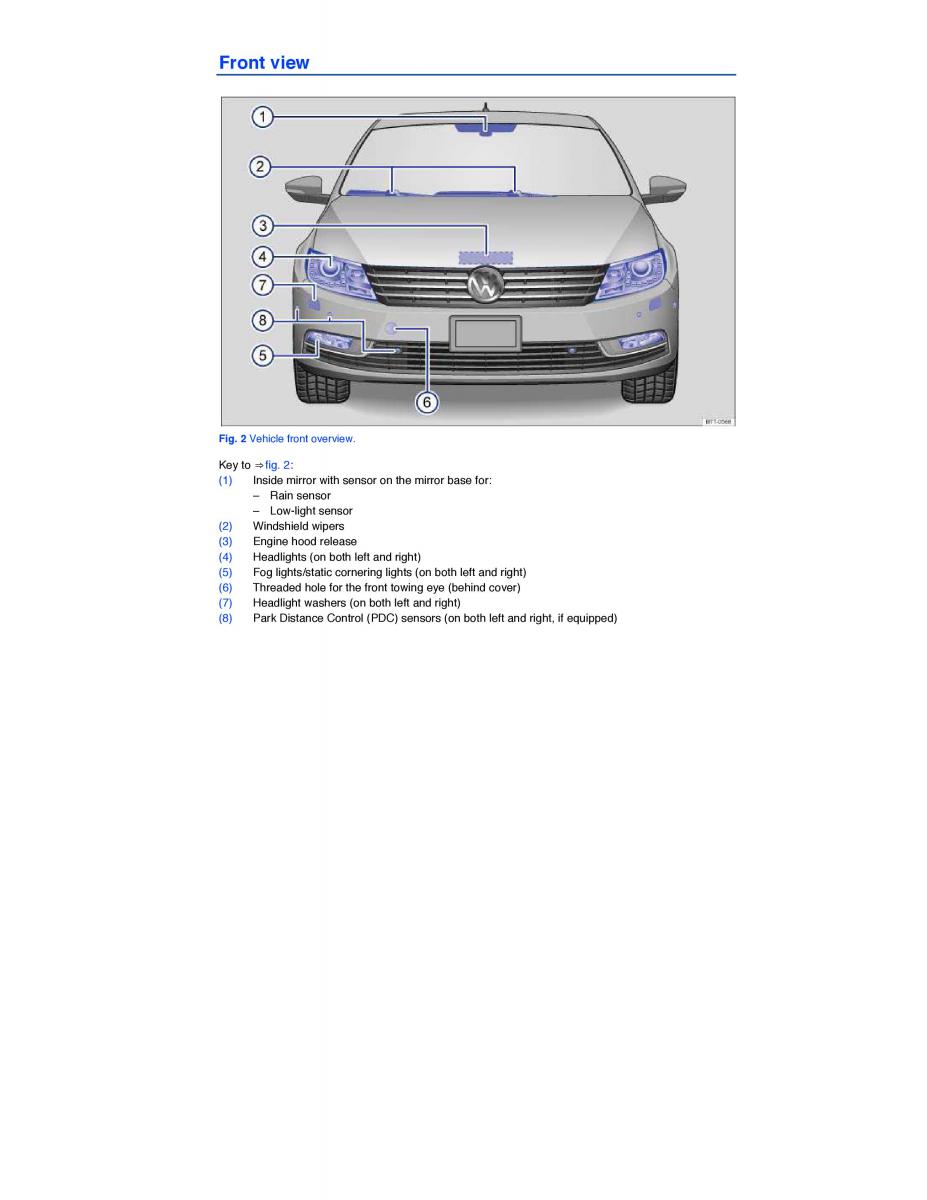 VW CC owners manual / page 2