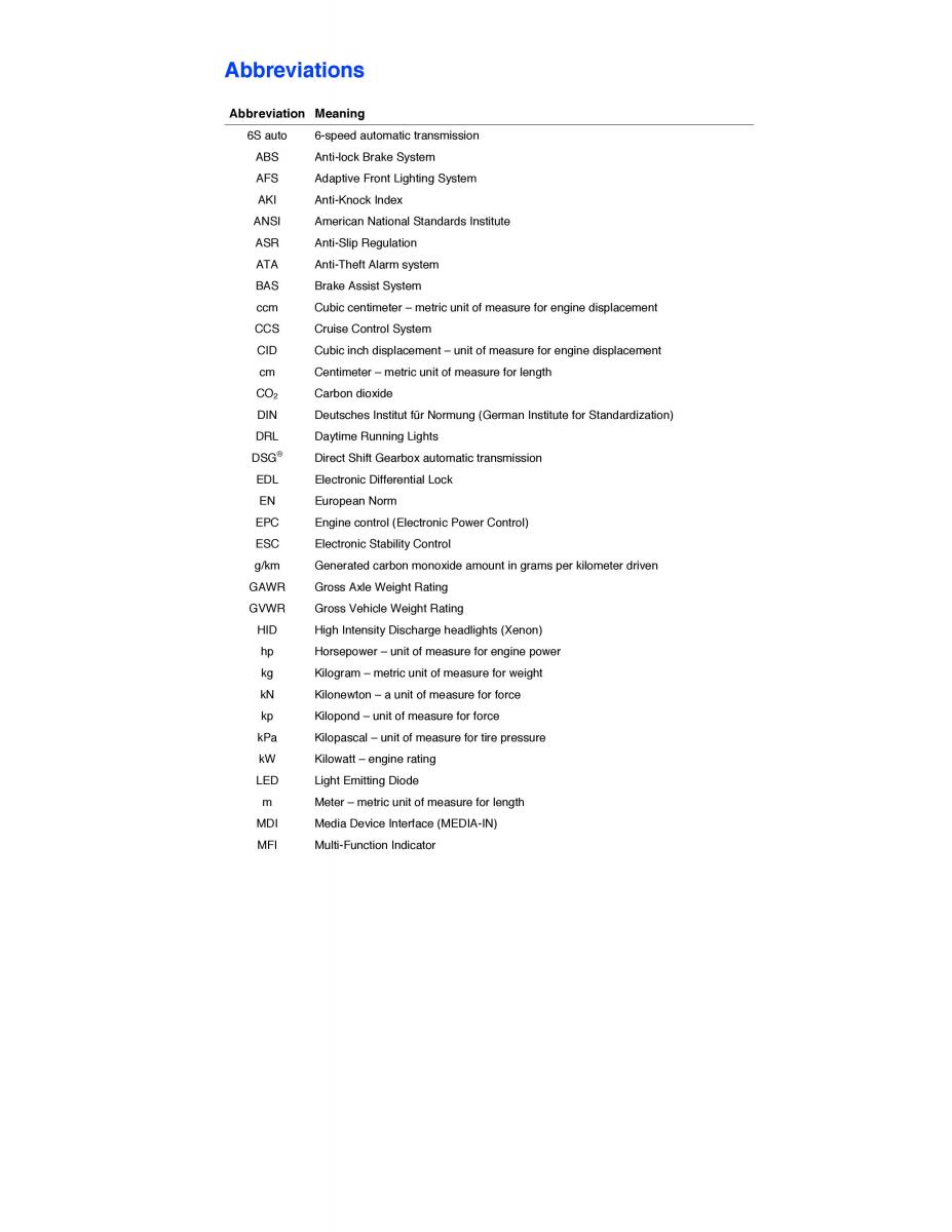 VW EOS FL owners manual / page 380