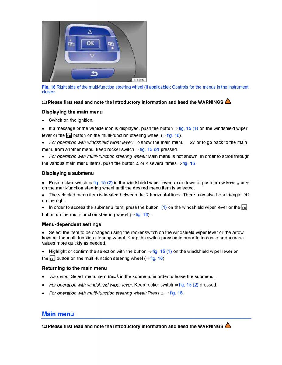 VW Golf VI 6 owners manual / page 20