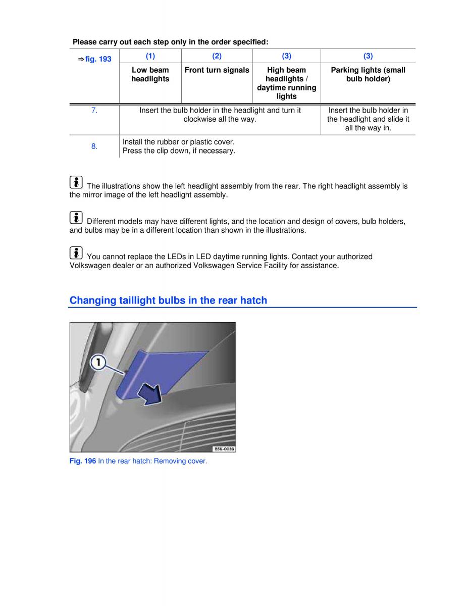 VW Golf VI 6 owners manual / page 311