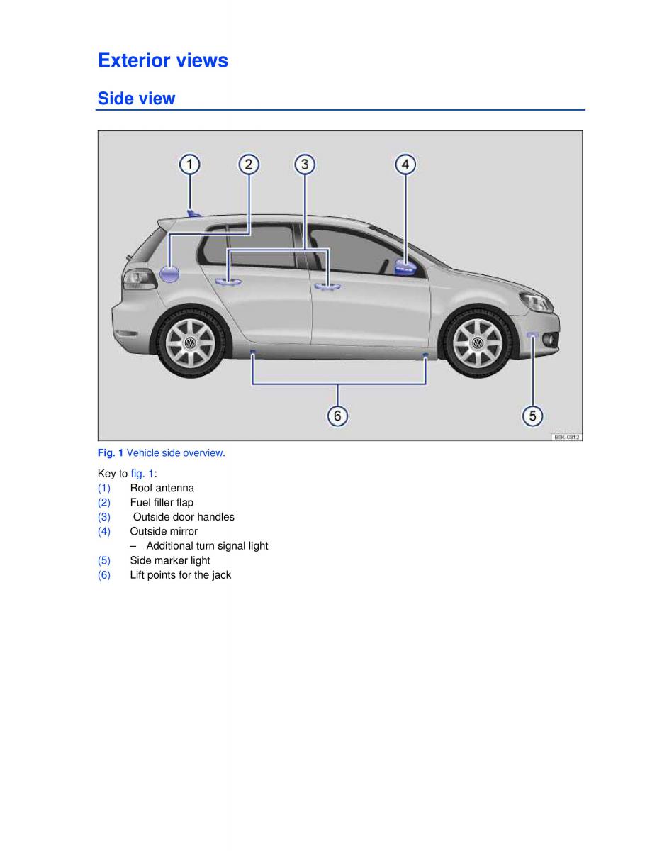 VW Golf VI 6 owners manual / page 1