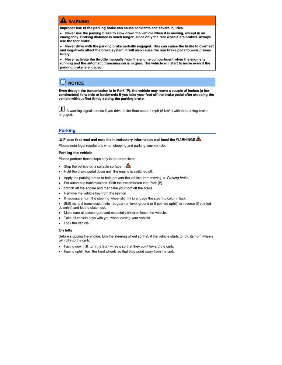 VW Golf VII 7 SportWagen Variant owners manual / page 260