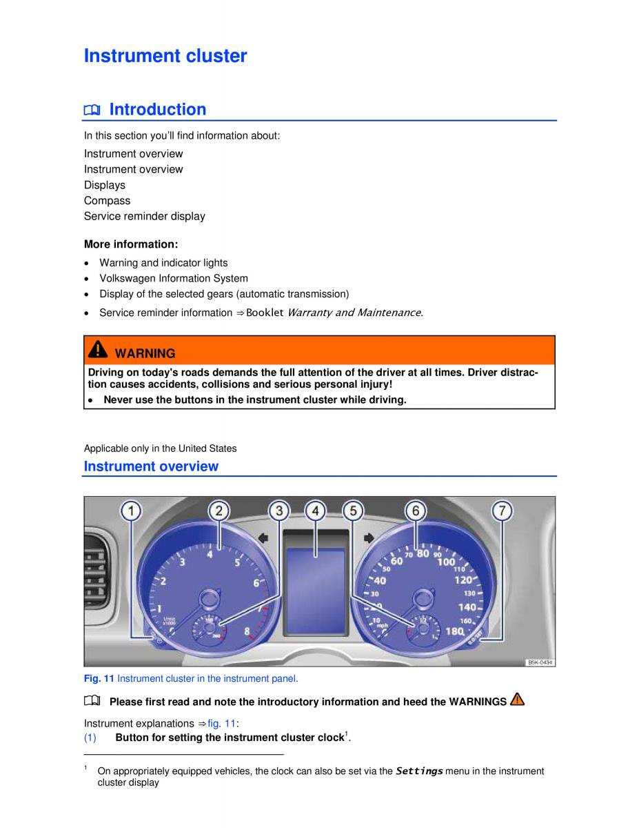 VW Golf VI 6 GTI owners manual / page 12